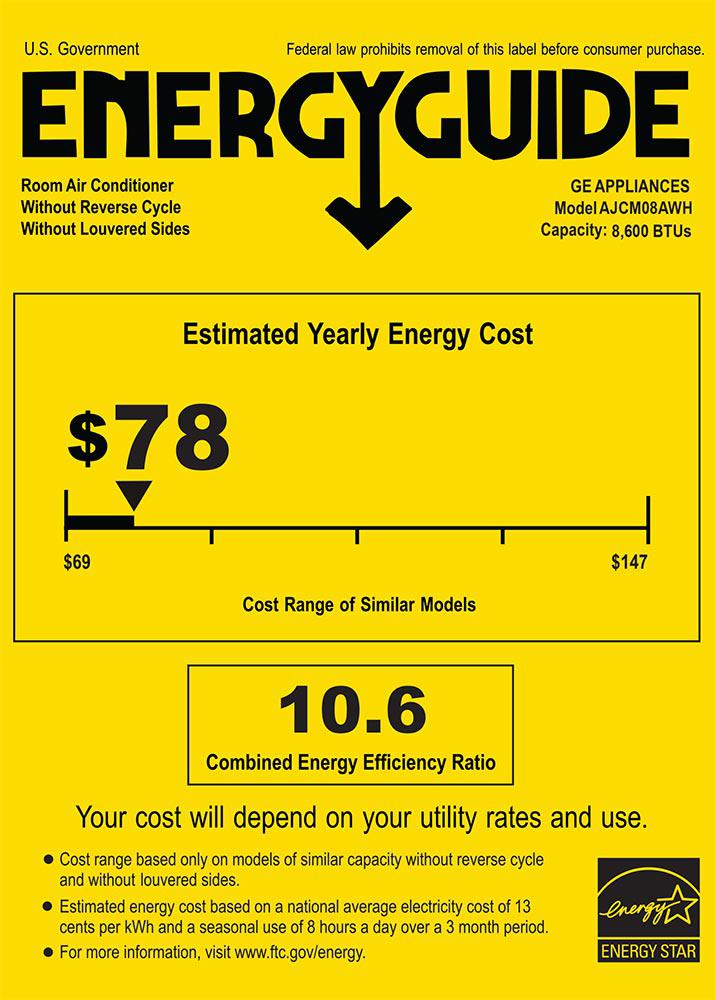 GE 8,4000 BTU 115 Volt High Mount Through-the-Wall Air Conditioner - Cool Only